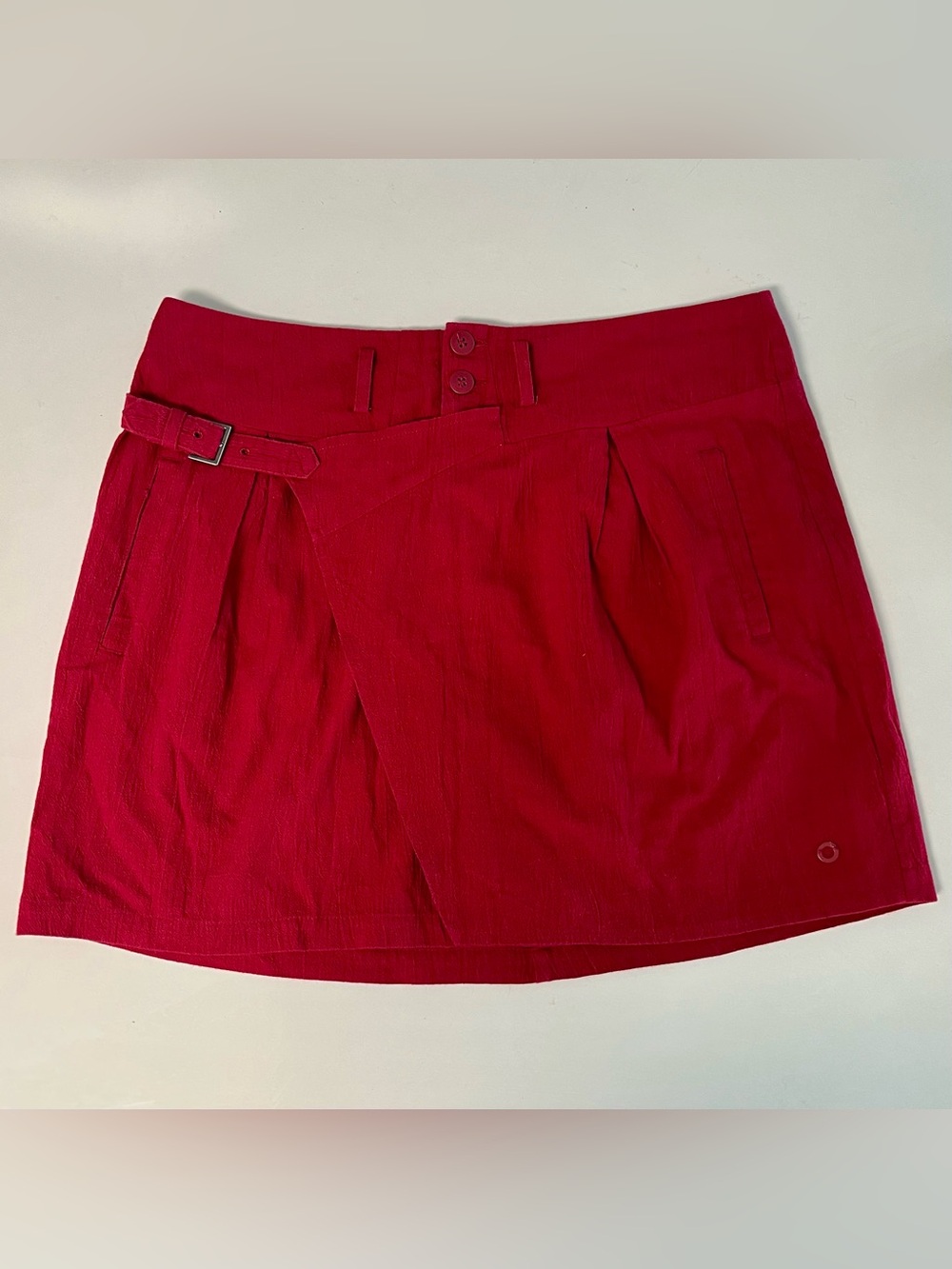 Skunkfunk burgundy wrap mini skirt marked size 5